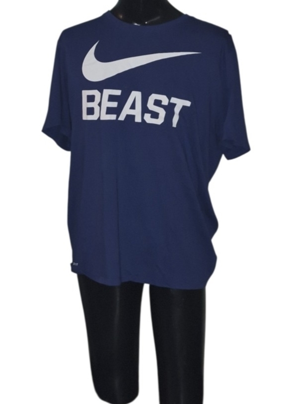 Nike Navy Blue 'BEAST' Short Sleeve Tee with White Swoosh